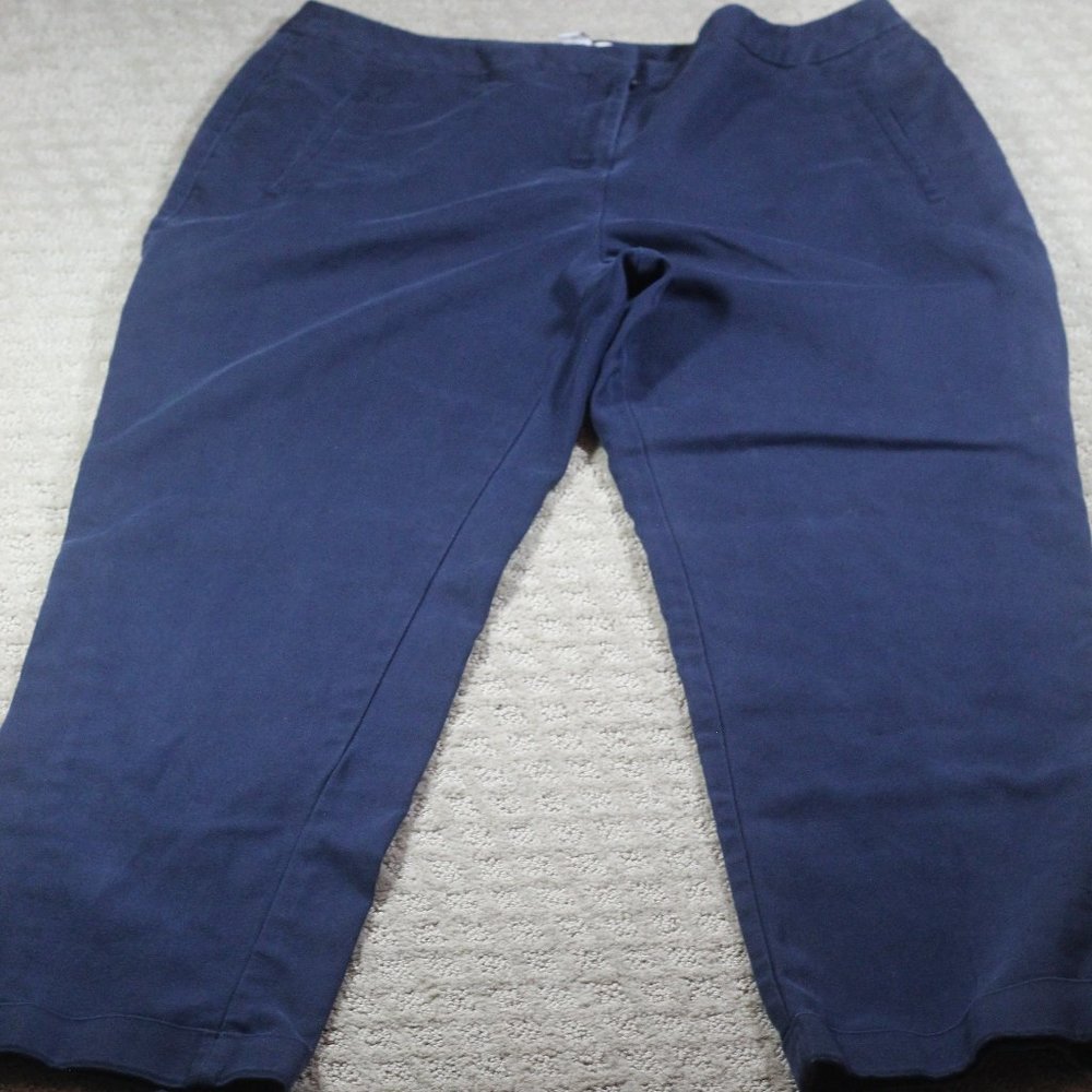 Chico's Size 12 Navy Blue Chino Pants